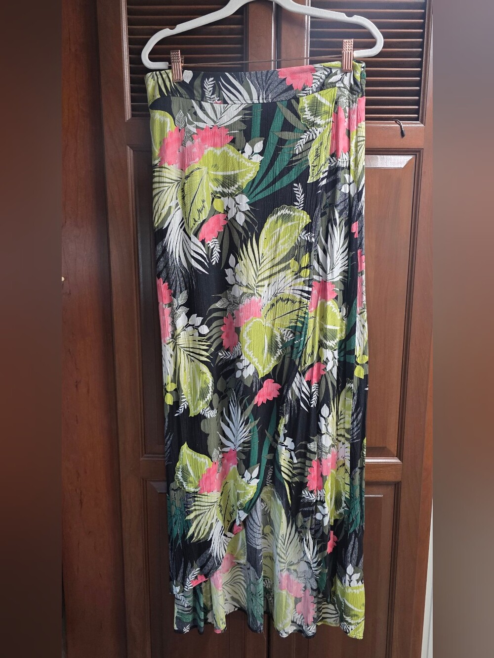 Express Tropical Maxi Wrap Skirt